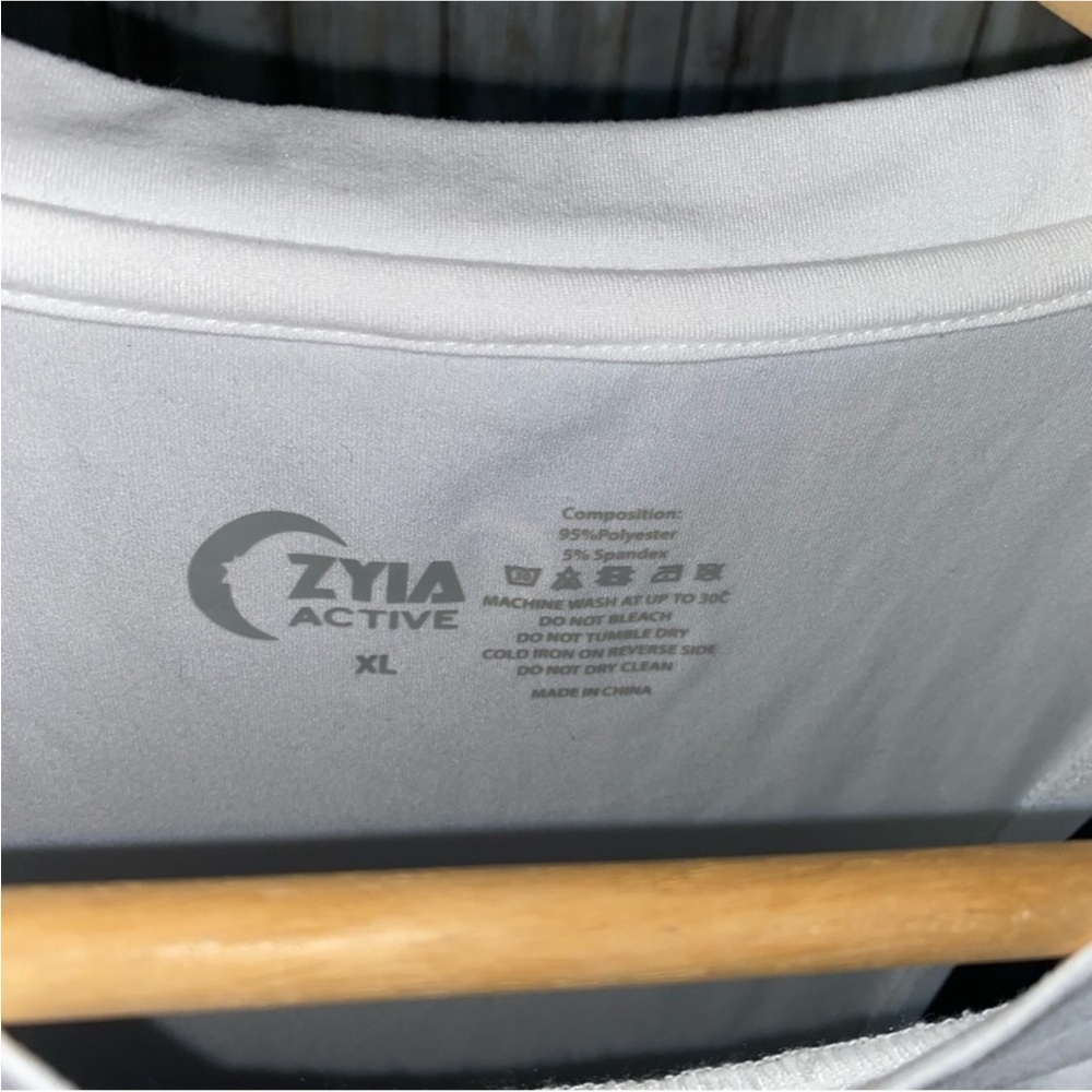 ZYIA White Muscle Tee with Black Kettlebell Graphic - Picture 6 of 7
